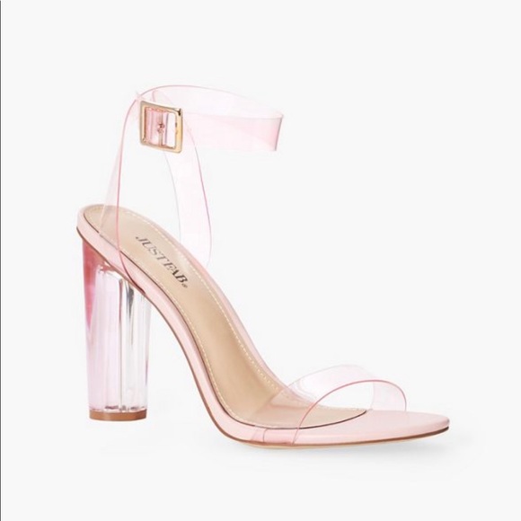 JUSTFAB Pink Heels with clear heel & straps - Picture 5 of 6